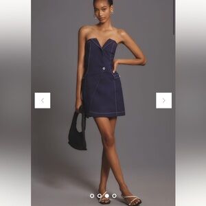 Festival Ready - Maeve Purple Asymmetrical Linen Blend Mini Dress / US 8